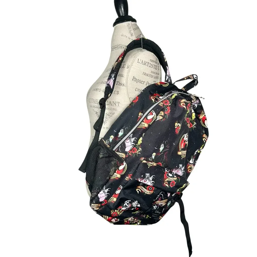 Disney x Loungefly | Unisex | Disney Villains Tattoo Art Black Backpack | OS